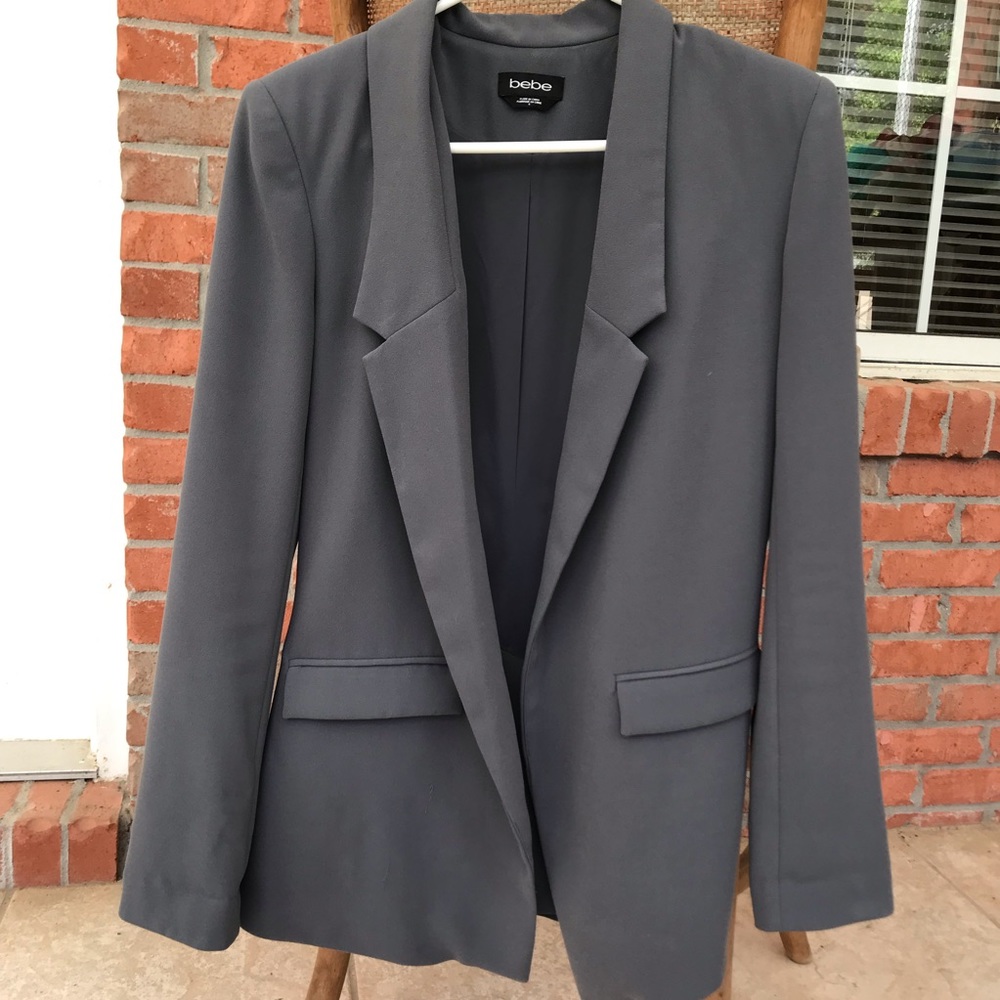 Bebe Charcoal Gray Boyfriend Blazer